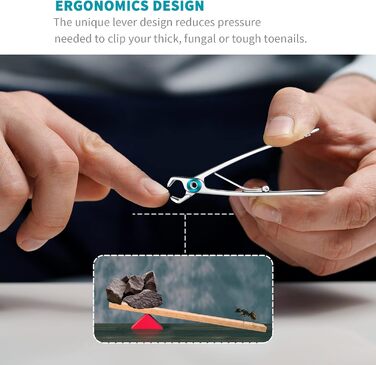 Набір для манікюру та педикюру SZQHT для товстих та врослих нігтів, срібний