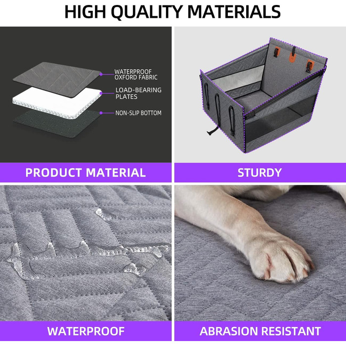 Автомобільний лежак для собак середніх розмірів, сірого кольору (Large)