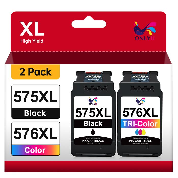 Картриджі для принтера ONLYU 575XL та 576XL (сумісні з Canon 575, 576), набір чорнильних картриджів