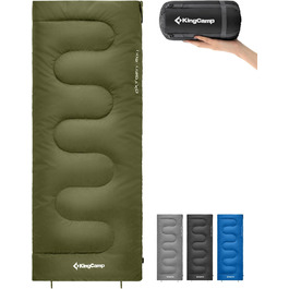 KingCamp 3-Season Sleeping Bag - Lightweight, Waterproof & Warm for Adults & Kids - Camping & Outdoor Sleeping Bag (Olive Green)