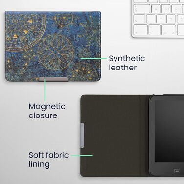 Чохол-книжка kwmobile для Tolino Vision 1/2/3/4 HD - Чохол для eReader з малюнком 