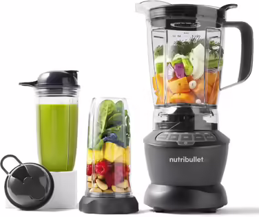 NutriBullet Full Size Blender, Electric Mixer, Multifunctional Immersion Blender, Professional Blender, 1000 Watt Power, 1.6L Pitcher, Grey, NBF450DG 1000 Watt Black