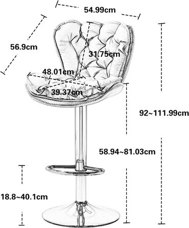 Emerald Velvet Bar Stools - Set of 2 | Adjustable Swivel Barstools for Kitchen & Home Bar