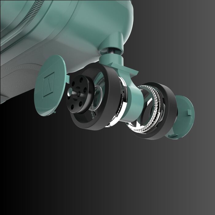 Набір валіз NUMADA 4 шт. Upfly T10 ABS: ручна, середня та велика валіза, косметичка. Міцний набір валіз з ABS пластику 55x40x20, 60L, 78L