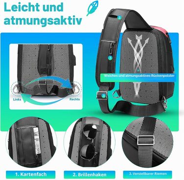 Чоловіча сумка-слінг Crossbody з USB-портом, водонепроникна нагрудна сумка для планшета 9.7