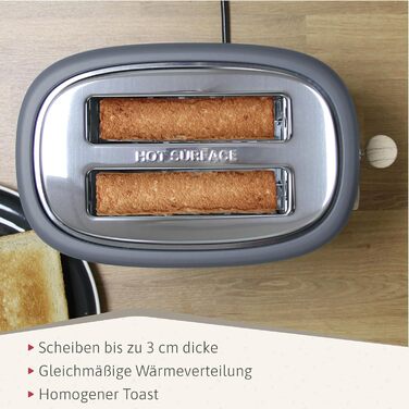 Тостер Briebe Nordic Set з водоваркою 1.7л, 2 відділення, 6 режимів підсмажування, сірий, BPA-free