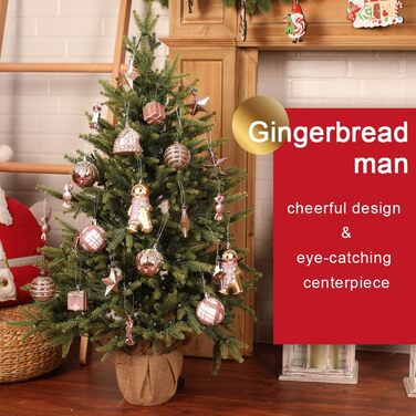 Набір прикрас на ялинку Shareconn 65 шт. - пластикові ялинкові кулі, міцні, з мотузкою, різні розміри та кольори (червоний, білий, рожевий, золотий)