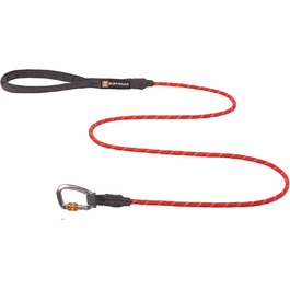 RUFFWEAR Knot-a-Leash, reflective rope dog leash with carabiner clip, length: 1.5 m, strength: 7 mm, Obsidian Black (Small, Rot Sumac)