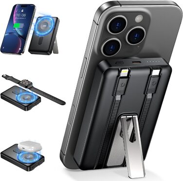 Powerbank MiniMag Ultra Slim з MagSafe, 5000mAh, Швидка зарядка, Type-C 20W