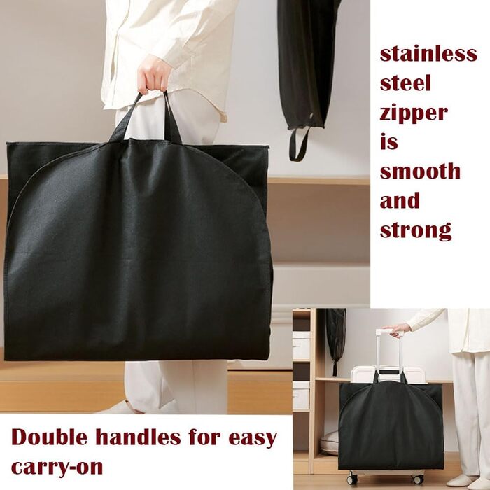 Мішок для одягу URMI, міцний, 2 шт., 60x110 см, з 3 кишенями для сорочок, пальто, курток, суконь – для подорожей