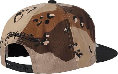 Кепка Mitchell & Ness 2 Tone Box Logo Flat Visor Snapback, Desert Storm Camouflage
