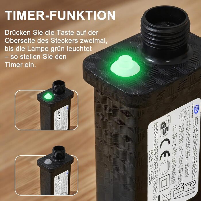 LED гірлянда WISD 13м, 200 LED, рожево-біла. Диммування, 12 режимів, таймер, EU штекер. Декоративне освітлення для дому, балкону, саду.