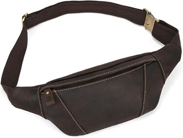 Чоловіча поясна сумка з натуральної шкіри LUUFAN, темно-коричнева (1034)
