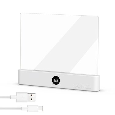LED Лампа для читання книг Smart Panel з 3 режимами та таймером, нічник на приліжкову тумбочку, USB акумуляторна, біла