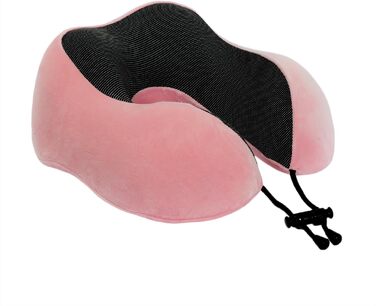 Подушка для шиї з піною пам'яті, 360-градусна підтримка голови, комфортна та легка, ідеальна для сну в літаку, авто, поїзді, автобусі та вдома, з чохлом (Рожева)