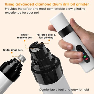 Електричний точило для кігтів собак Ntrjtrss USB, тихий точило для кігтів собак для великих, середніх та малих собак та котів