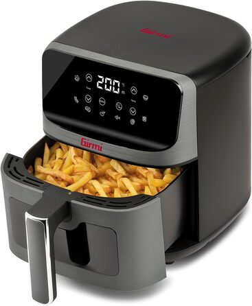 Фритюрниця електрична Girmi Ecofrit Lite 4.2л, 1400 Вт, цифрова панель, 8 програм, сіра