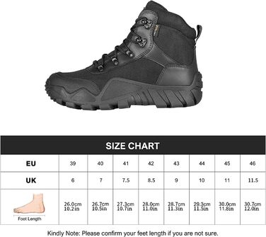 Черевики Free Soldier для чоловіків: тактичні, бойові, для хайкінгу та військових тренувань. Чоловічі черевики для туризму, полювання, роботи та армії. Розмір 42.5 EU, чорний колір
