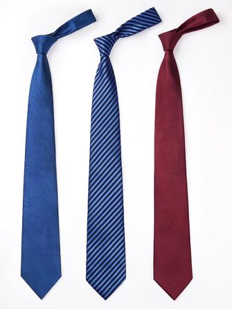 HISDERN Комплект краваток для чоловіків: 3 краватки + 1 нагрудна хустинка. Шовкові краватки, класичний стиль, для весілля та свят.