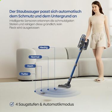 Акумуляторний пилосос Olvy 2-в-1 з функцією миття підлоги, для шерсті тварин, килимів та твердих поверхонь, бездротовий, без мішка, потужність 35KPA, 5 режимів, LED-дисплей, легкий, з HEPA-фільтром та аксесуарами