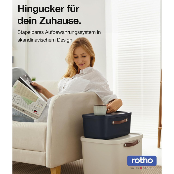 Пластикова коробка для зберігання Rotho Maloja 40 л, біла
