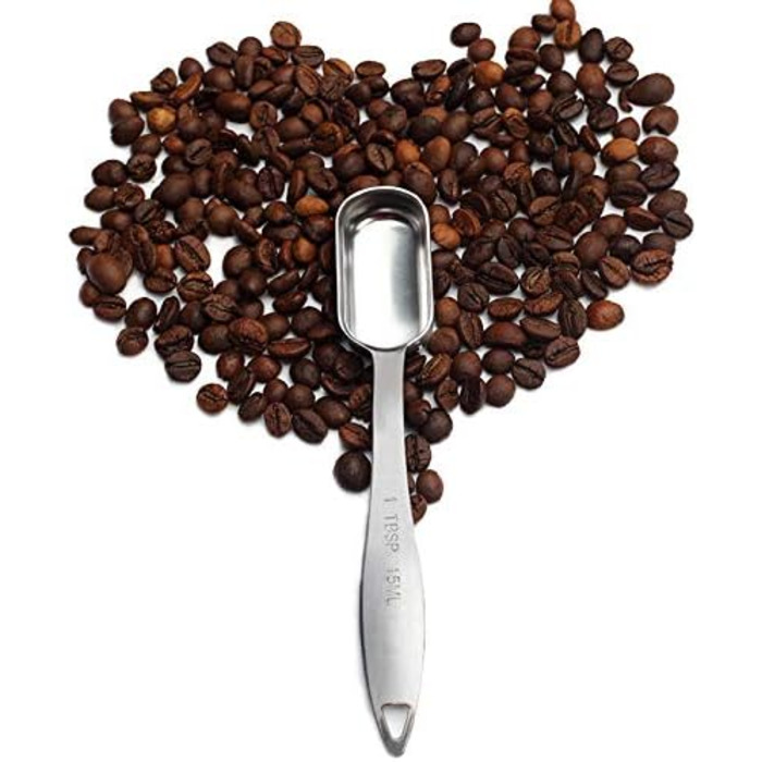 6-Piece Stainless Steel Measuring Spoon Set, Slim Measuring Teaspoon Set, Measuring Cups for Dry and Liquid Ingredients, Spices, Sugar, Coffee, Kitchen Scale