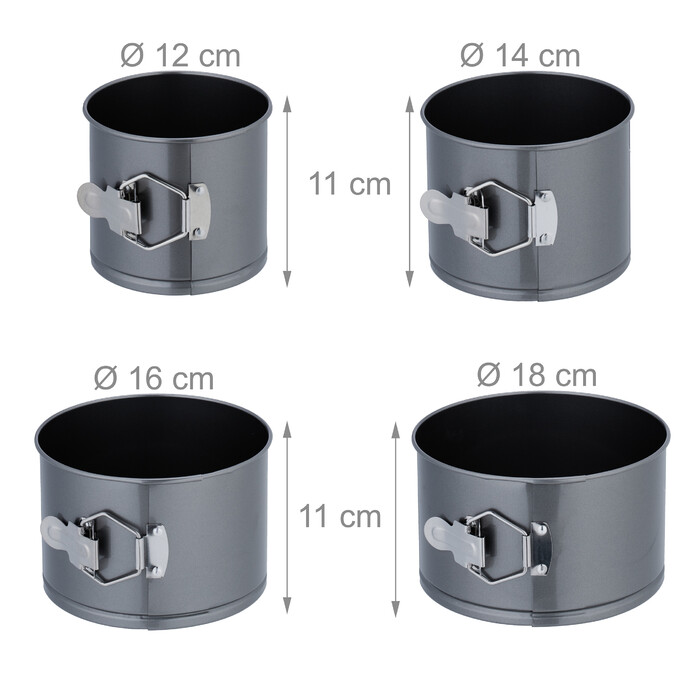 Relaxdays Springform Set with 4 Sizes