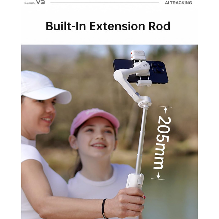 Hohem iSteady V3 – Стабілізатор для смартфона з AI-трекером, магнітним світлом та пультом ДУ