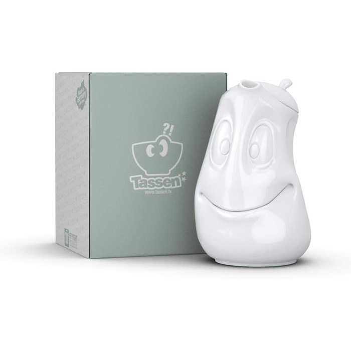 Порцеляновий чайник FIFTYEIGHT PRODUCTS Tassen 'Gut drauf', 1200 мл, білий, Німеччина