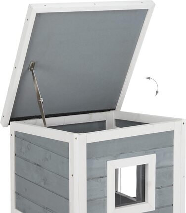 Кіт-будинок Relaxdays з тканини, кіт-печера з 2 входами, 71,5 x 62,5 x 44 см, складаний, сірий/білий