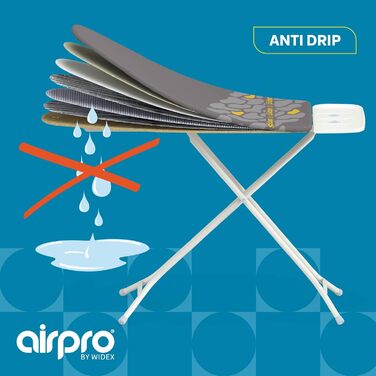 Бюгельний чохол Airpro від Widex для парової праски, розмір L, універсальний, 120x42 см - запобігає потраплянню води під прасувальну дошку, прасування на 50% швидше, Made in Europe