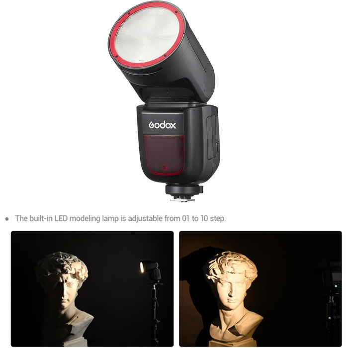 Спалах Godox V1N для Nikon: потужний, швидкий, з Li-Ion акумулятором, 76 Вт, TTL, HSS 1/8000, 480 спахів, перезарядка 1.5с