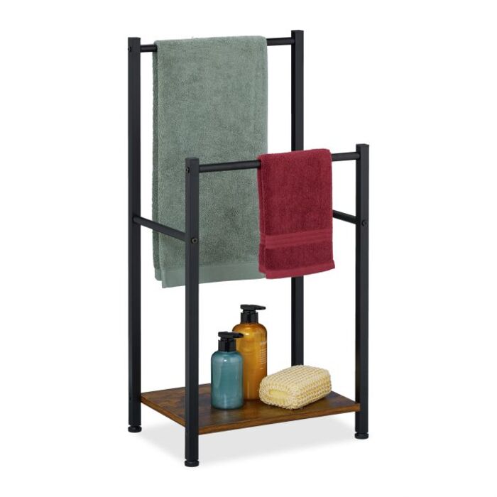 Relaxdays Towel Rack 2 Bars & Shelf