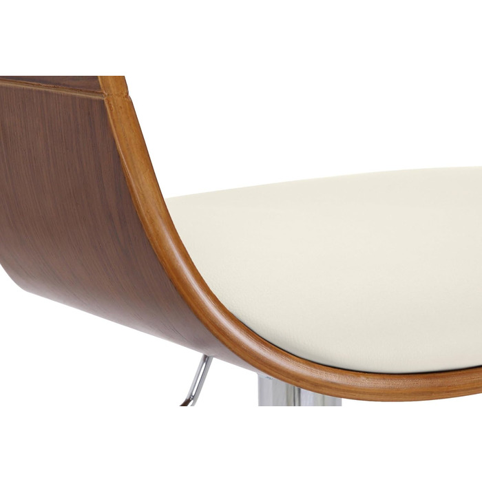 Kingston Adjustable Bar Stool with Faux Leather Seat - Walnut/White Finish