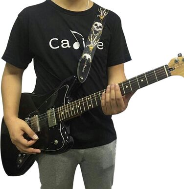 Регульований шкіряний ремінь з черепом для електро- та акустичної гітари та бас-гітари