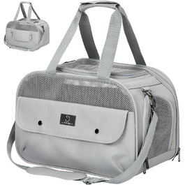 Транспортний бокс для тварин на 4 місця: коти, собаки. Підходить для авіаперельотів та авто. Легкий, з надійними застібками та сіткою. Сірий.