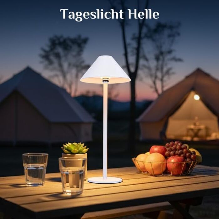 Світлодіодний акумуляторний настільний світильник Rosnek з магнітним кріпленням, димуванням, 3 режими кольору, 4000 mAh, для дому та вулиці (2 в упаковці, білий)