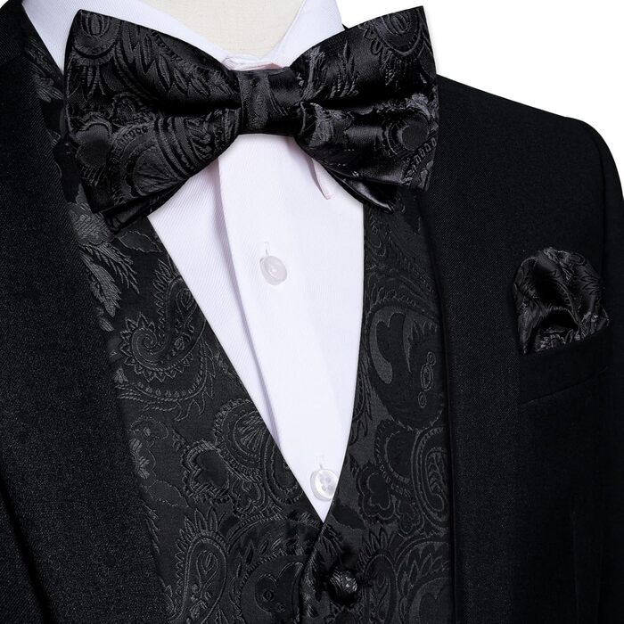 Костюмний аксесуар для чоловіків DiBanGu: 7-елементний набір (краватка, реверс-голка, крапка) чорного кольору (M)