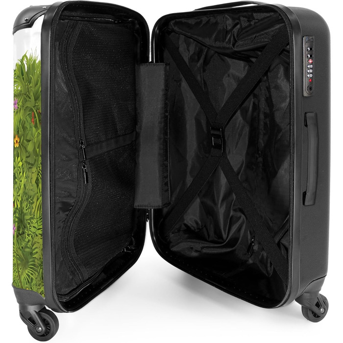 Дитячий валіза-роликовий колір зелений та білий з ім'ям, 55x40x20см, ручна поклажа, валіза для хлопчика з принтом 'РеннАвто', легкий, персоналізований