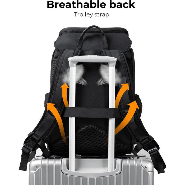 Чорний рюкзак для камери K&F Concept 25L: для фотографів, з відділенням для ноутбука, штатива та об'єктивів, водонепроникний, з дощем.