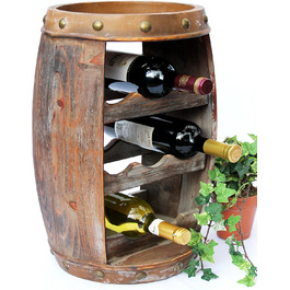 DanDiBo Wine Rack Wood Small Barrel Wine Barrel 1555 Bottle Holder Bottle Shelf 50 cm Shelf Barrel Wood Barrel