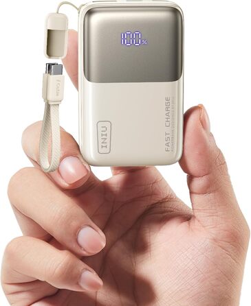 Power Bank INIU 45W 10000mAh: Міні-акумулятор для ноутбука, iPhone, Samsung, MacBook, iPad з USB-C кабелем
