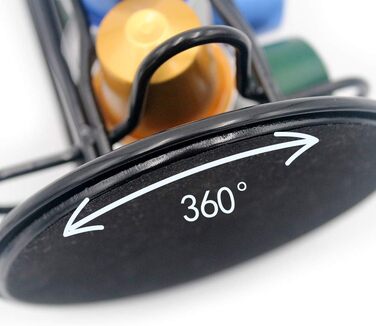 Підставка для капсул Nespresso (40 шт) XIAPIA, чорна, обертова, для зберігання кавових капсул