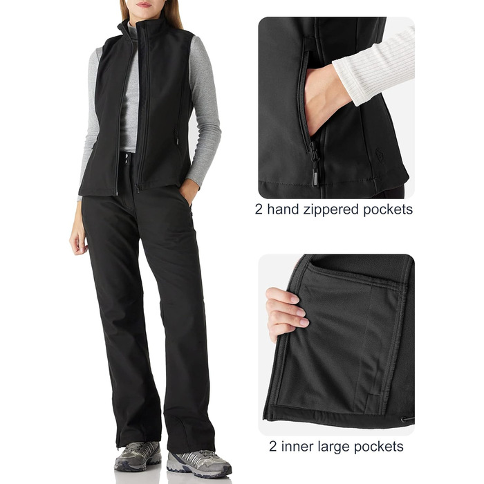 Жіноча софтшеллова жилетка Outdoor Ventures - легка, вітронепроникна, з флісовою підкладкою, для спорту, гольфу та активного відпочинку (4 кишені)