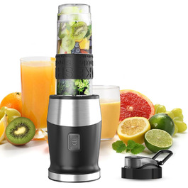500W Stainless Steel Portable Blender - Smoothie & Shake Maker with BPA-Free Tritan Bottles