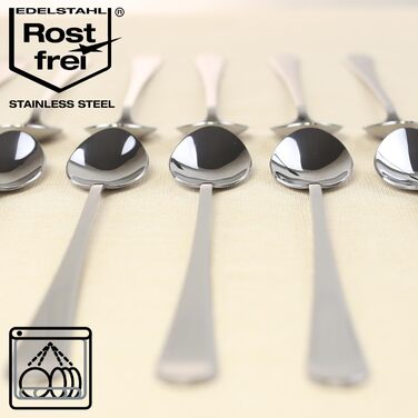 Набір барних ложок COM-FOUR® з нержавіючої сталі (12 шт.) - 20 см, для коктейлів, лате макіато, десертів