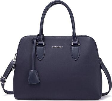 Сумка жіноча David Jones елегантна шопер (tote bag) з PU шкіри, темно-синя. Сумка через плече, багато відділень для роботи та повсякдення