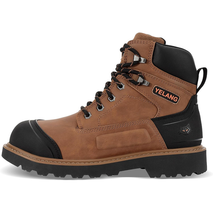 Чоловічі робочі черевики Yelang з металевим підноском, для промислового будівництва, безпечне взуття, розмір 41.5 EU, колір коричневий