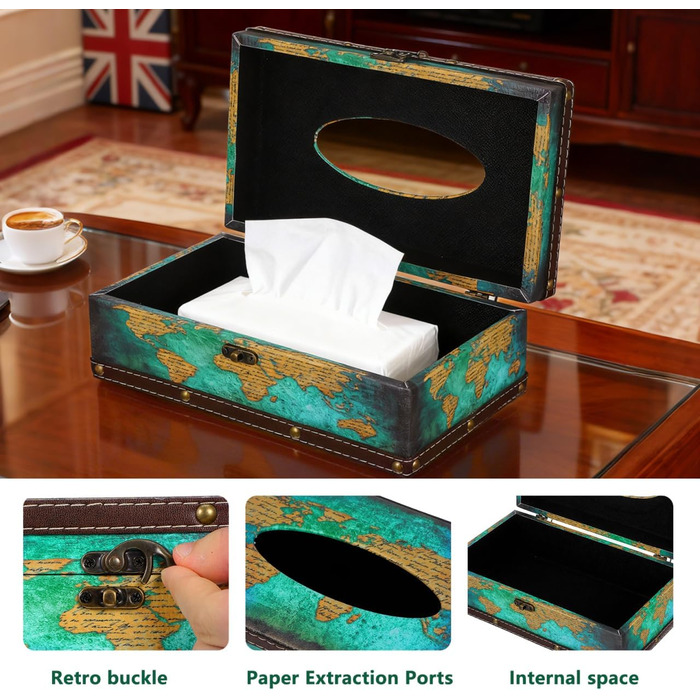 Стильна коробка для серветок у вінтажному стилі, тканинна, для дому, офісу