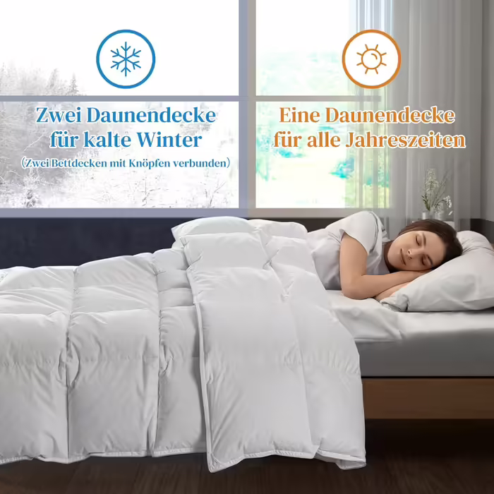 Ковдра пухова BedStory 135x200 см, всесезонна, 1215 г пуху та пір'я, 100% бавовна, щільність 450 г/м², сертифікати Oeko-TEX та RDS